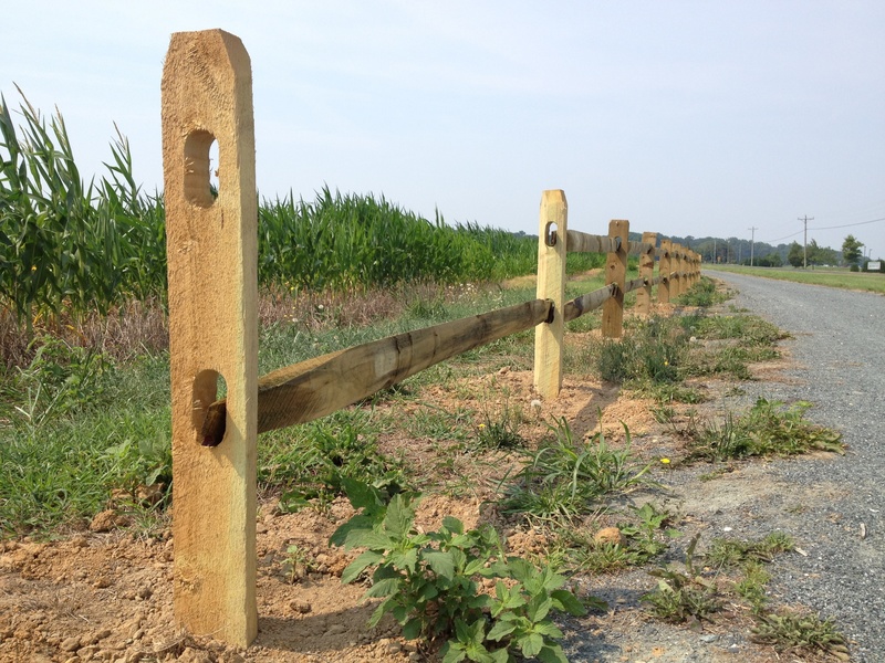 When this photo was taken last week, the final rails were about to be placed in the split rail fence along the northern end of the Junction and Breakwater Trail. BY DENNIS FORNEY